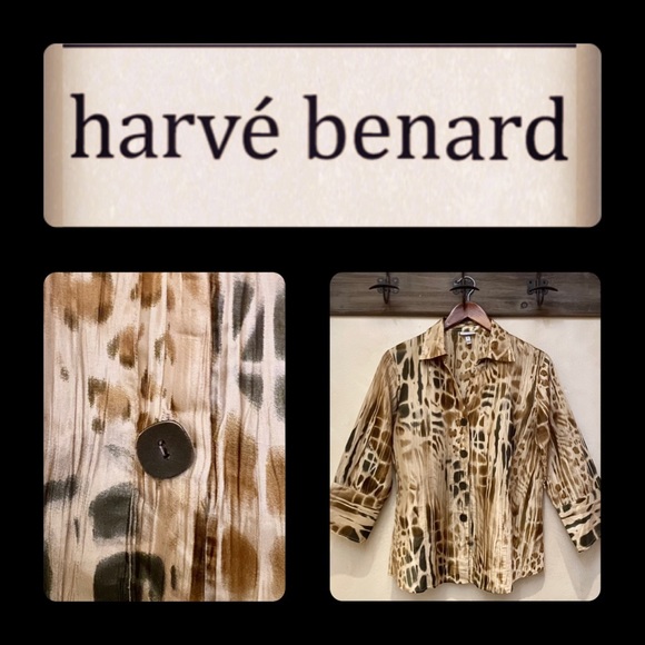 🪶3/$35 HARVÉ BENARD N.Y. Funky-Style Ombre Leopard L/S Button Down Shirt… - Picture 8 of 16